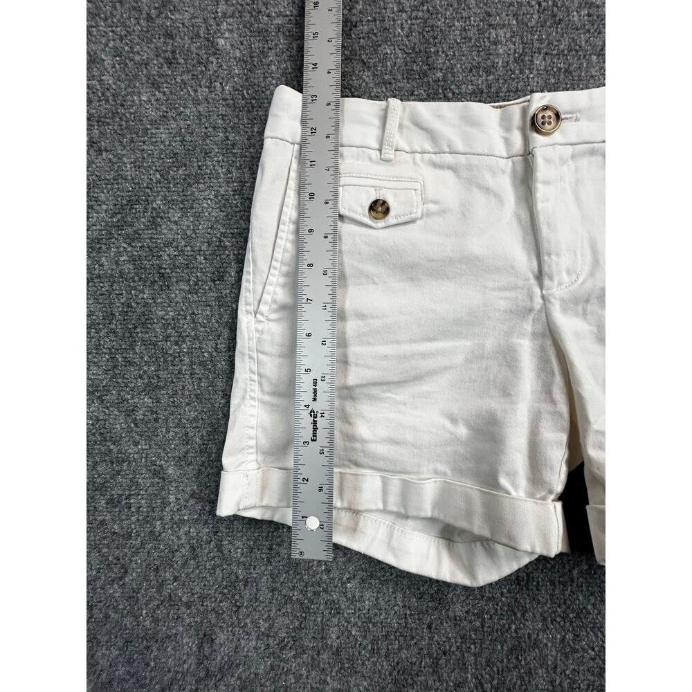 Banana Republic City Chino Shorts Women's Size 2 Ivory Cuffed Stretch Casual EUC - Picture 7 of 7
